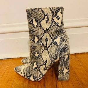 PrettyLittleThing snakeskin bootie